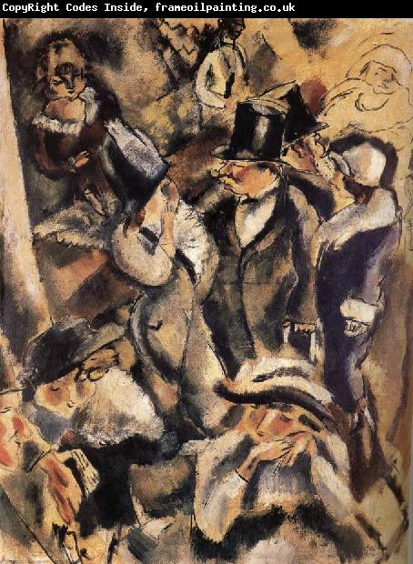 Jules Pascin People at the table in the Dance hall